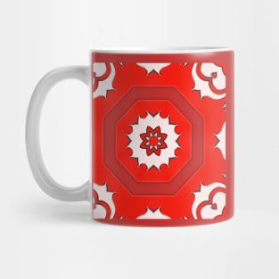 Bright Red Kaleidoscope Pattern (Seamless) 8 Mug